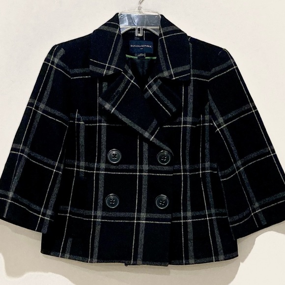 Banana Republic Plaid Wool Blend Blazer Jacket, Size XS - Picture 1 of 12
